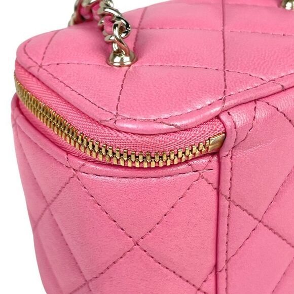 Chanel Coco Mark Chain Shoulder Bag Matelasse Small Vanity Shoulder Bag Leather - Picture 8 of 11